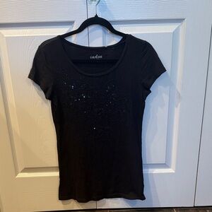 Caslon Elegant Black Short Sleeve Tee